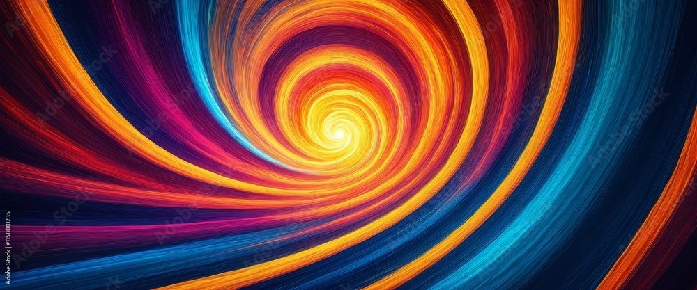 Poster vivid abstract swirling vortex with dynamic color gradient and radiant energy