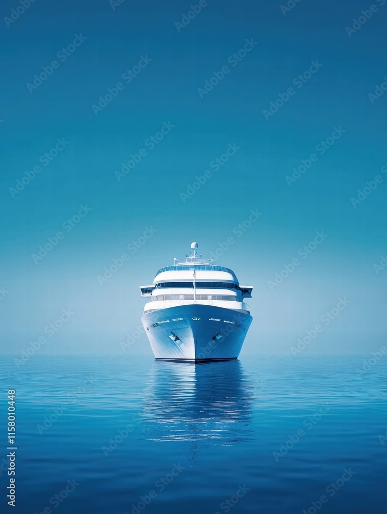Aufkleber luxury cruise ship gliding smoothly on a tranquil sea with ample space for text and creative designs