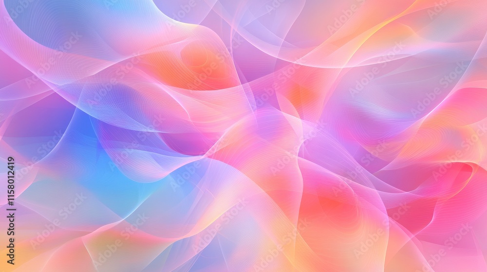 Poster abstract futuristic design with soft lines and colors