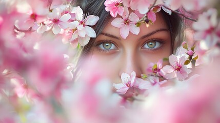 Obraz premium A captivating beauty portrait of a young woman, her radiant complexion and glowing eyes conveying a sense of freshness and vitality.