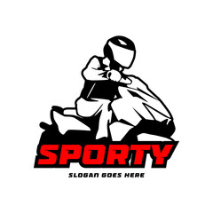 motorcycle scooter automatic sporty silhouette logo illustration