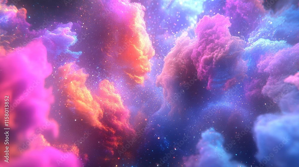 Aufkleber abstract technology data visualization with vibrant colors