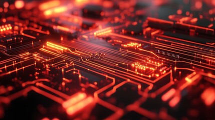 Bright Digital Interface with Glowing Effects on Isolated Background