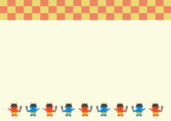 節分の鬼のかわいい背景素材