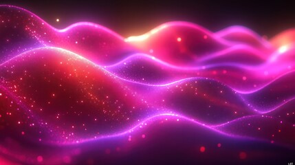 Fototapeta premium Abstract waves of light and color with a sparkling effect.