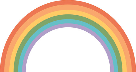 Obraz premium Abstract rainbow background. Shape arch realistic isolated on white transparent background. Colorful light and bright design element. Symbol of rain, sky. Graphic object. Vector illustration