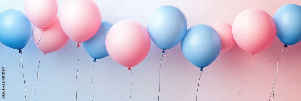 Aufkleber bright pink and blue balloons create a festive atmosphere with ample space for text and creative des