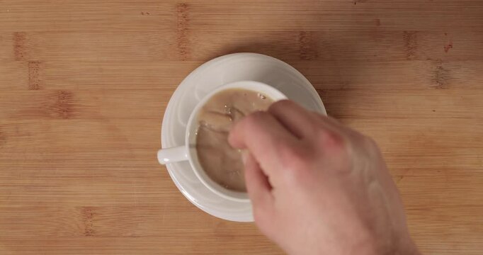 A cup of coffee on a table