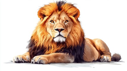 illustration of a lion isolated on a white background lion