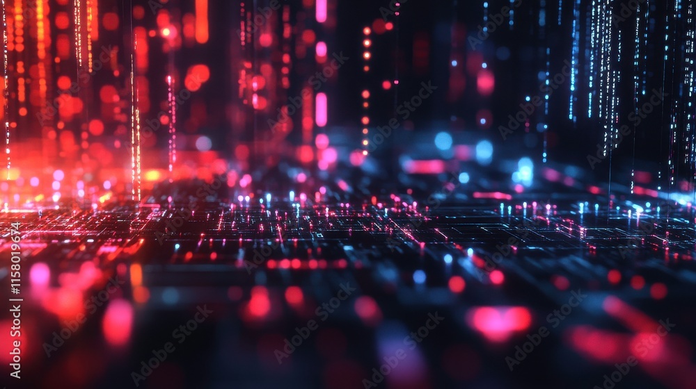 Poster futuristic learning environment with clean abstract design