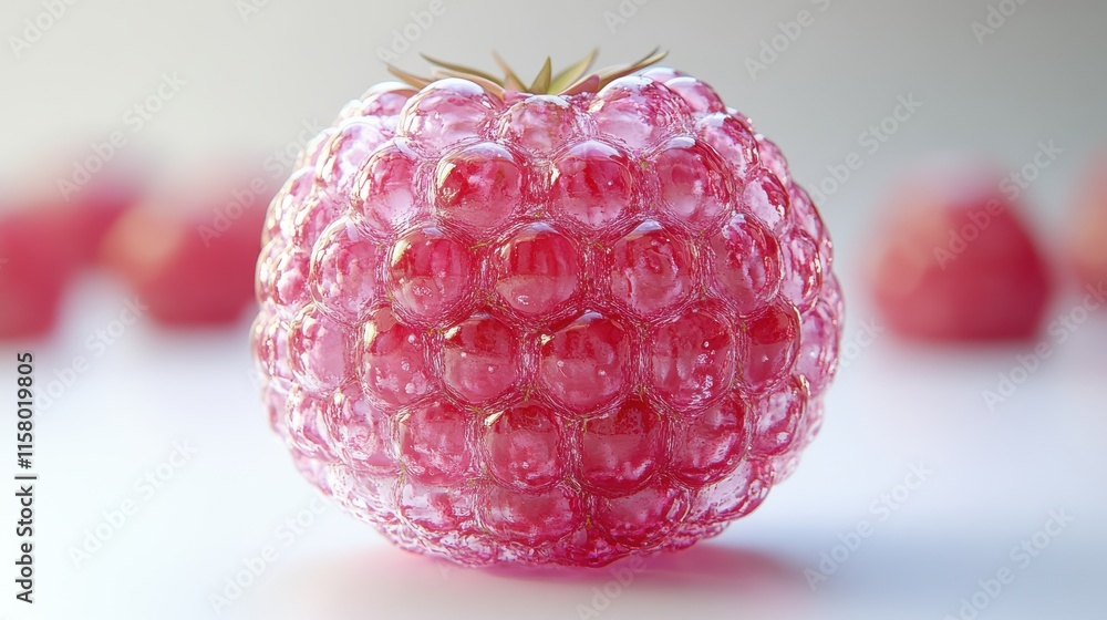 Poster illustration of a raspberry isolated on a white background raspberry