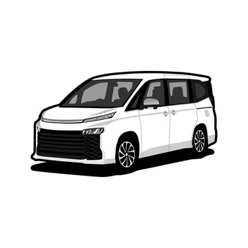 luxury mpv car model premium cartoon
