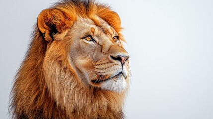 Fototapeta premium lion close up stock image isolated on a white background lion