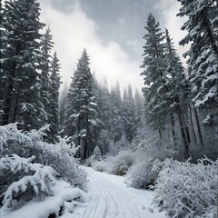 winter forest in the mountains