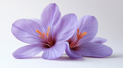 photo of a saffron flower isolated on a white background saffron flower