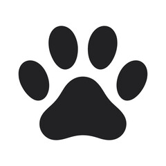 Animal Paw Print Silhouette in Gray Vector