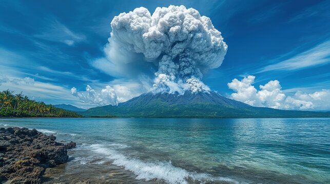 volcano erupting on papua new guinea rabaul