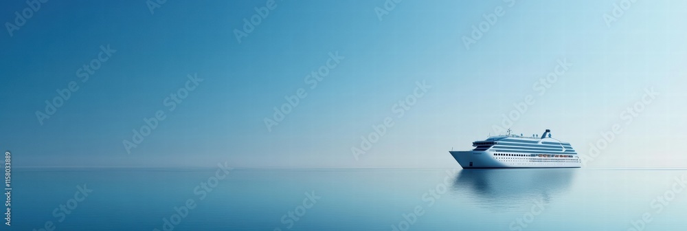 Aufkleber luxury cruise ship sailing on calm sea during serene morning hours with ample space for text or mock