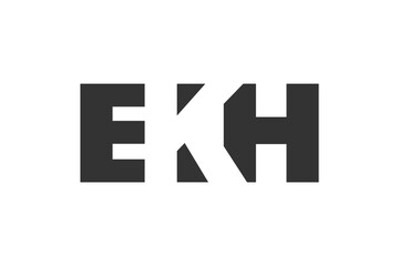 Obraz premium EKH logo design. Initial letter E K H bold font style for tech startups, consulting, corporate branding. Creative company name, headlines typography identity, trendy logotype.