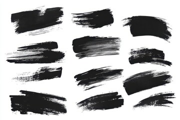 A set of rough vector brush strokes or black lines