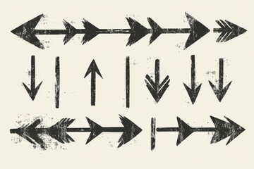 A variety of bold hand drawn black arrows pointing in various directions