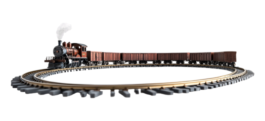 Railroad Isolated on White Background - Train Track System
