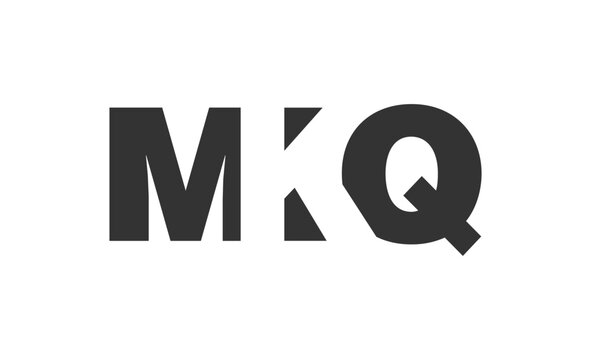 MKQ logo design. Initial letter M K Q bold font style for tech startups, consulting, corporate branding. Creative company name, headlines typography identity, trendy logotype.