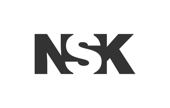 NSK logo design. Initial letter N S K bold font style for tech startups, consulting, corporate branding. Creative company name, headlines typography identity, trendy logotype.