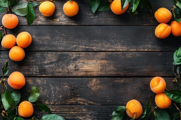 Apricot preserves on wood surface