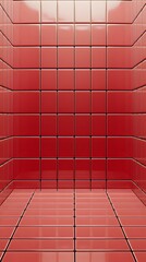 Red Tile Room Interior Rendering