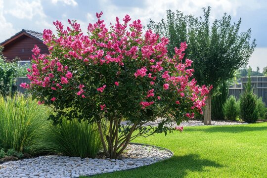 Beautiful oleander in the summer garden