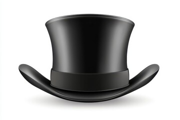 Black top hat on white backdrop