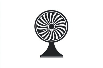 Black vector icon of a table fan on a white background for web design