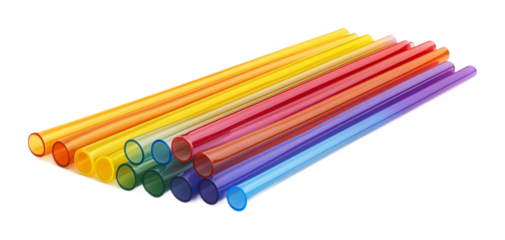 Reusable Straws Set for Sustainable Drinking - Isolated on White Background