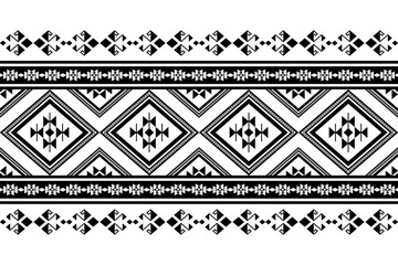 Geometric ethnic oriental seamless pattern traditional Design for background,carpet,wallpaper.clothing,wrapping,Batik fabric,Vector illustration.embroidery style - Sadu, sadou, sadow or sado