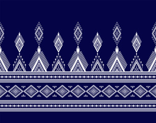 Geometric ethnic oriental seamless pattern traditional Design for background,carpet,wallpaper.clothing,wrapping,Batik fabric,Vector illustration.embroidery style - Sadu, sadou, sadow or sado