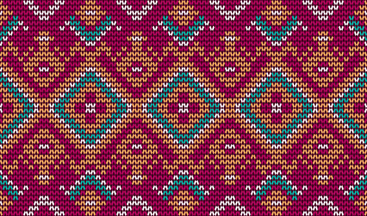 Geometric ethnic oriental seamless pattern traditional Design for background,carpet,wallpaper.clothing,wrapping,Batik fabric,Vector illustration.embroidery style - Sadu, sadou, sadow or sado