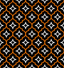 Geometric ethnic oriental seamless pattern traditional Design for background,carpet,wallpaper.clothing,wrapping,Batik fabric,Vector illustration.embroidery style - Sadu, sadou, sadow or sado