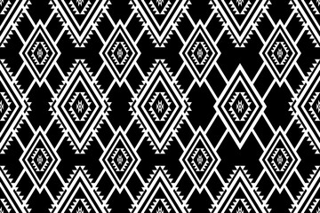Geometric ethnic oriental seamless pattern traditional Design for background,carpet,wallpaper.clothing,wrapping,Batik fabric,Vector illustration.embroidery style - Sadu, sadou, sadow or sado