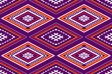 Geometric ethnic oriental seamless pattern traditional Design for background,carpet,wallpaper.clothing,wrapping,Batik fabric,Vector illustration.embroidery style - Sadu, sadou, sadow or sado