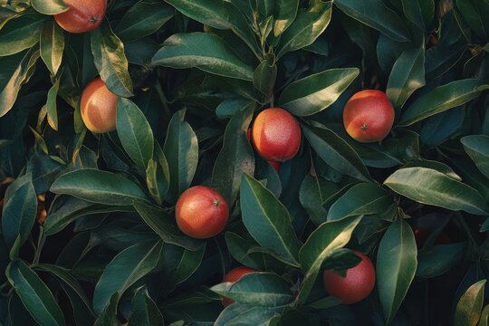 Close up of Ziziphus spina christi fruit ripening among leaves in Israel