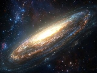 Panorama milky way galaxy with stars and space dust in the universe  - ai