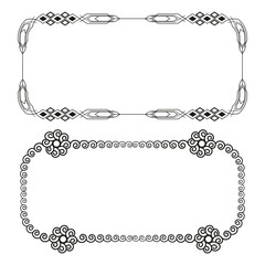 Decorative frames. Ornamental border elements. Swirl and geometric shapes. Classic vector patterns.