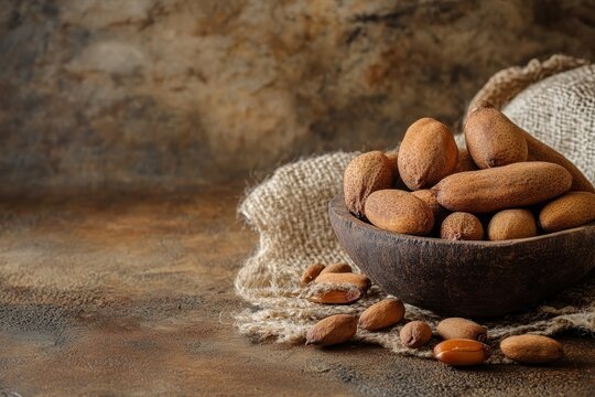 Delicious tamarind seeds against a brown backdrop
