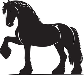 Black and white horse silhouette