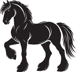 Black and white horse silhouette