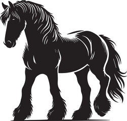 Black and white horse silhouette