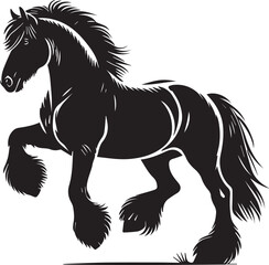 Black and white horse silhouette