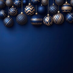 Navy Blue and Gold Christmas Ornaments