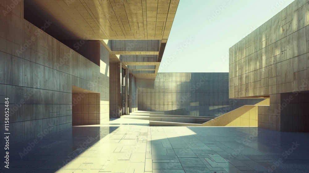 Aufkleber contemporary architecture with large empty spaces